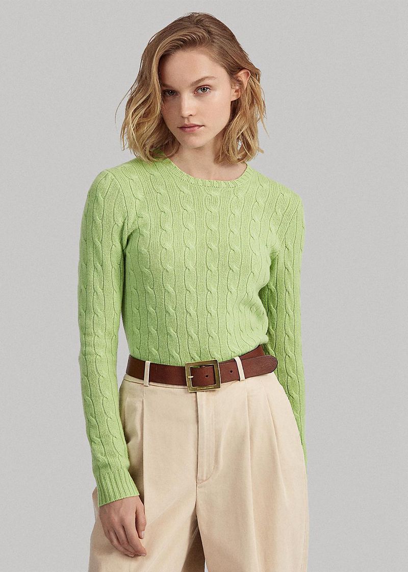 Sueter Polo Ralph Lauren Mujer Cable-Knit Cashmere Jumper Chile Verde IFKUQ-0965